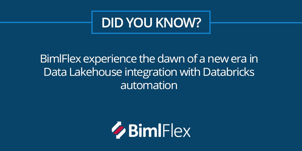 Did you know #BimlFlex lets you witness the dawn of a new age in Data #Lakehouse integration with #Databricks Automation? #biml