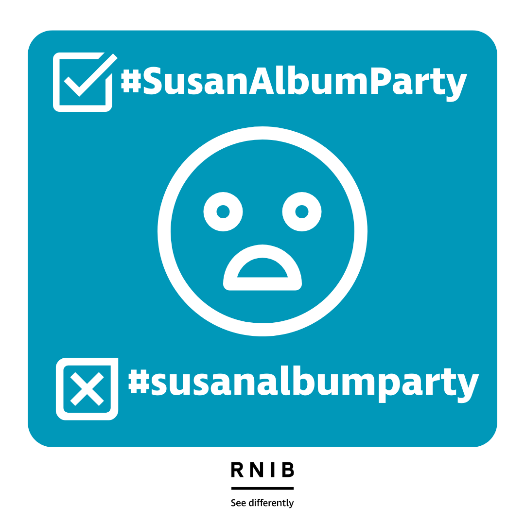 RNIB's tweet image. If only Susan Boyle's team knew about Camel Case - an accessible hashtag convention that makes for easier reading, helps screen readers decipher hashtags, and adds clarity to your posts.
Just capitalise the first letter of each word i.e., #SusanAlbumParty vs #susanalbumparty...