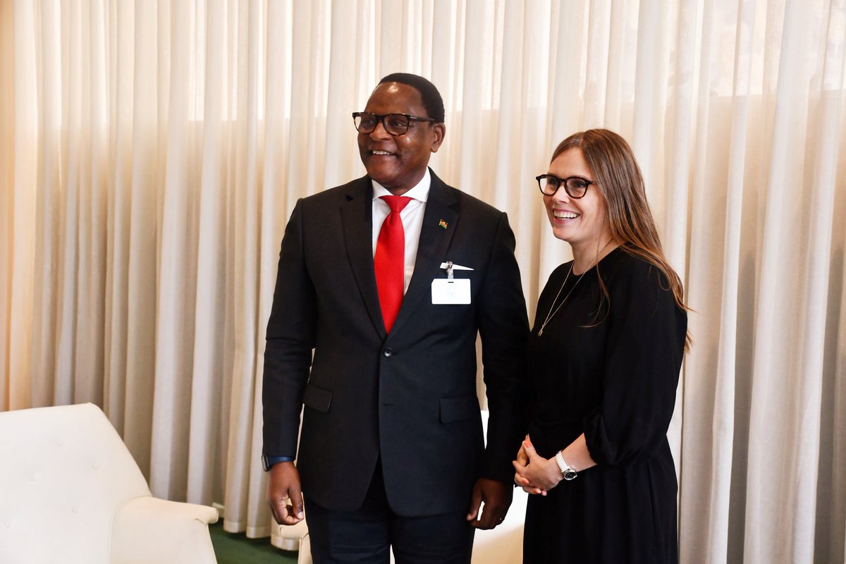 President Lazarus Chakwera held bilateral talks with Prime Minister of Iceland, Katrín Jacobsdóttir, during which they discussed continued support in areas of education, health, water and sanitation, as well as community development, among others. #UNGA78 #UNGA2023