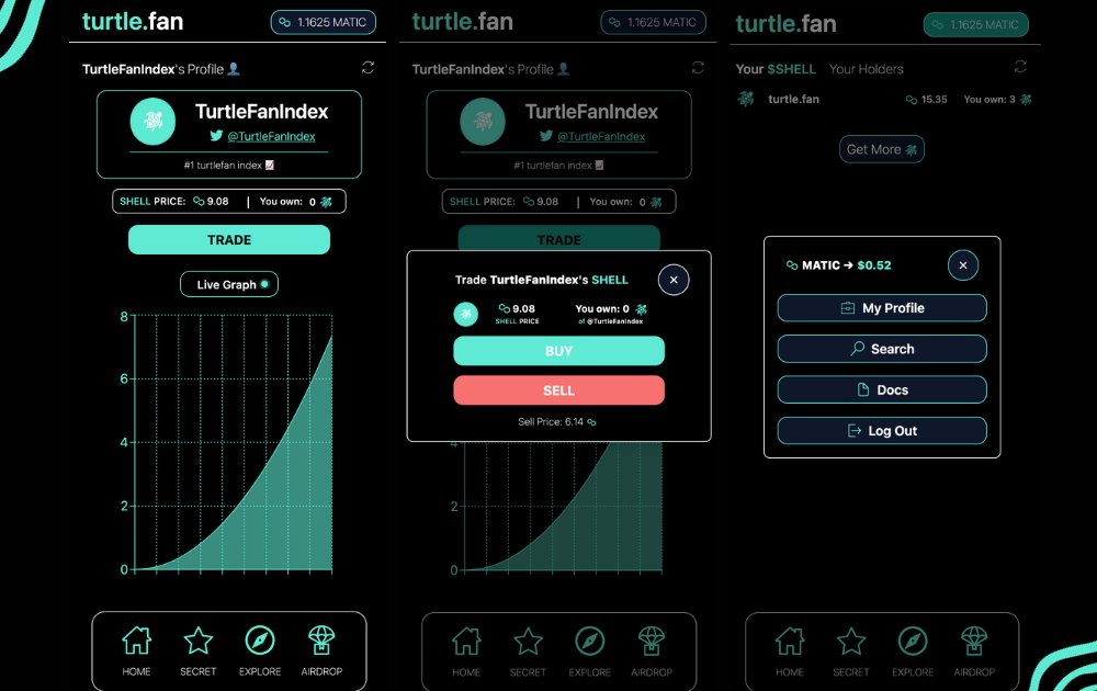 4️⃣ <a href="/turtlefanHQ/">turtle.fan</a> 

Meet the social network where you can actually own your social capital. 🐢 

Turtle fan's SocialFi platform on Polygon lets you $SHELL and get shelled. 

Community is currency.