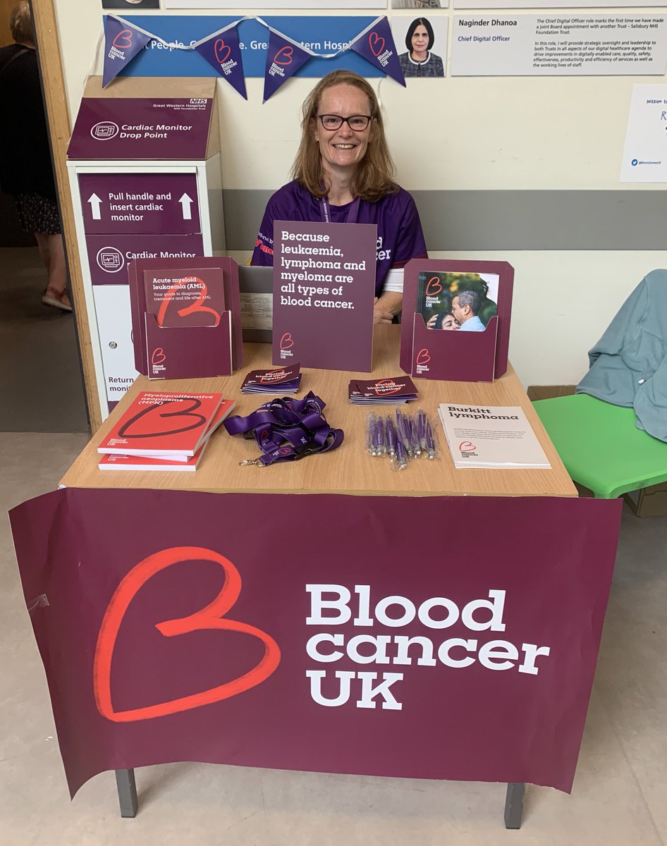 #BCAM2023 #SayBloodCancer sitting in the foyer of @GWH_NHS raising awareness of the signs and symptoms of the different types of blood cancers, with the spotlight on  @bloodcancer_uk today! Come and say hello 👋🏻👋🏻