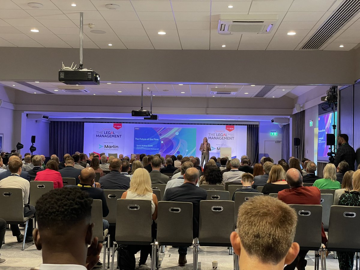 Thought provoking opening keynote from Sarah Walker-Smith at #LegalMgmt23 looking at trends firms are facing, including blurred boundaries, cooperation and ruthless client focus #JoinTheAlternative <a href="/altevents_/">Alternative Events</a>