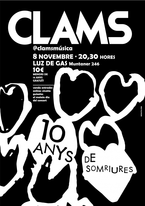 LuzdeGasClub's tweet photo. 10 anys de somriures amb @clamsmusica 🤗
☑ Dimecres 8 novembre 20:30h
☑ Música pop elèctrica i inclusiva
☑ "Melodies del somriure inconscient"
☑ Entrades: https://t.co/ZzBK6Irw3C https://t.co/R1Rokm5Fum