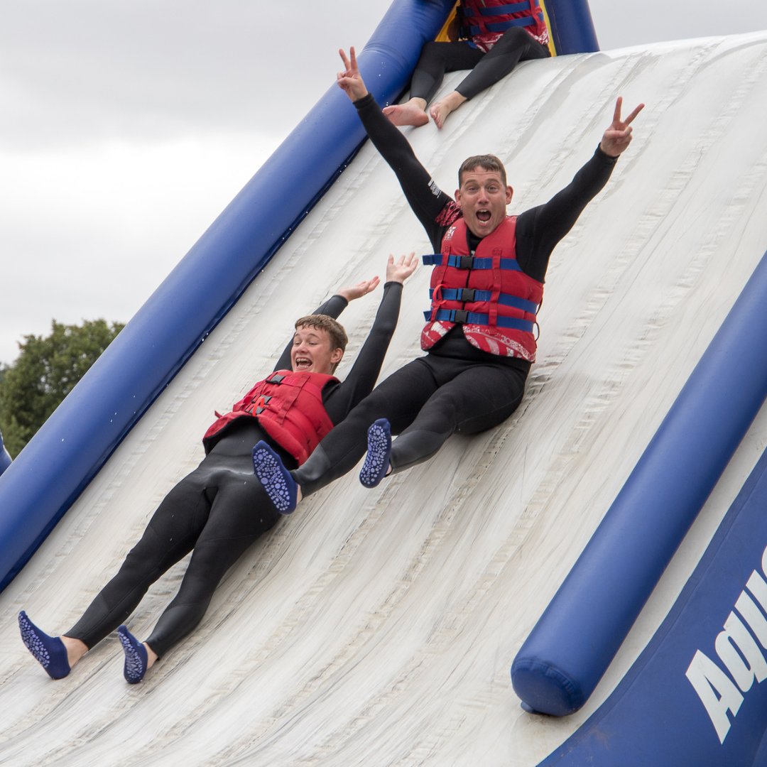 Splash out this weekend for 2 hours for the price of 1! 💦 

Use code HAPPYHOUR and enjoy the slips and slides! 🌊 

Book your slot here: aquaparkgroup.co.uk

#aquaparkgroup #aquapark #summerintheuk #waterpark #lakeside #rutland #cardiff #adventure