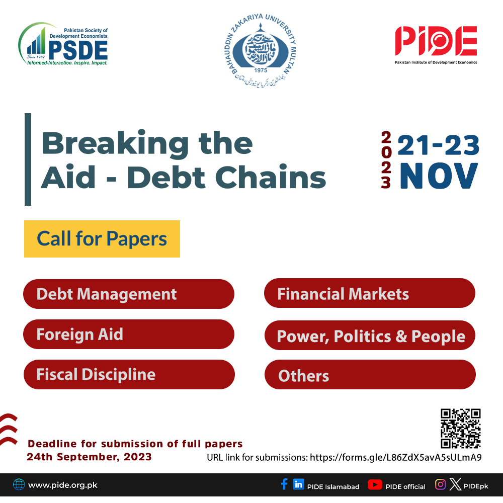 PSDE_PIDE's tweet photo. Do not miss the chance to present your Research Papers in 37th AGM of PSDE. Submit your research papers now and be a part of grand PSDE conference   
Paper submission link: https://t.co/DSJbwFqQtA……
@nadeemhaque
@durre_nayab_
@ahmad_pide
@PlanComPakistan
@PIDEpk https://t.co/hg3vzy6zOS