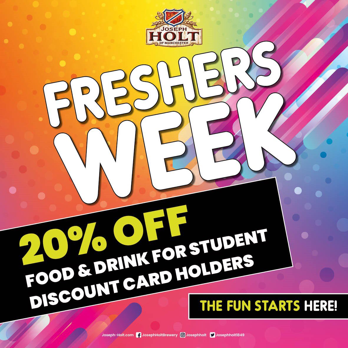Welcome to Manchester #2023freshers Enjoy 20% off our food and drink this week when you show your student ID at the bar! #MMU #ManMetUni #studentlife
