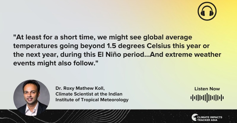 climateITA's tweet photo. We spoke with climate scientist and IPCC author Dr Roxy Koll on the Attributions podcast about how extreme weather is affecting Asia - past, present and future.