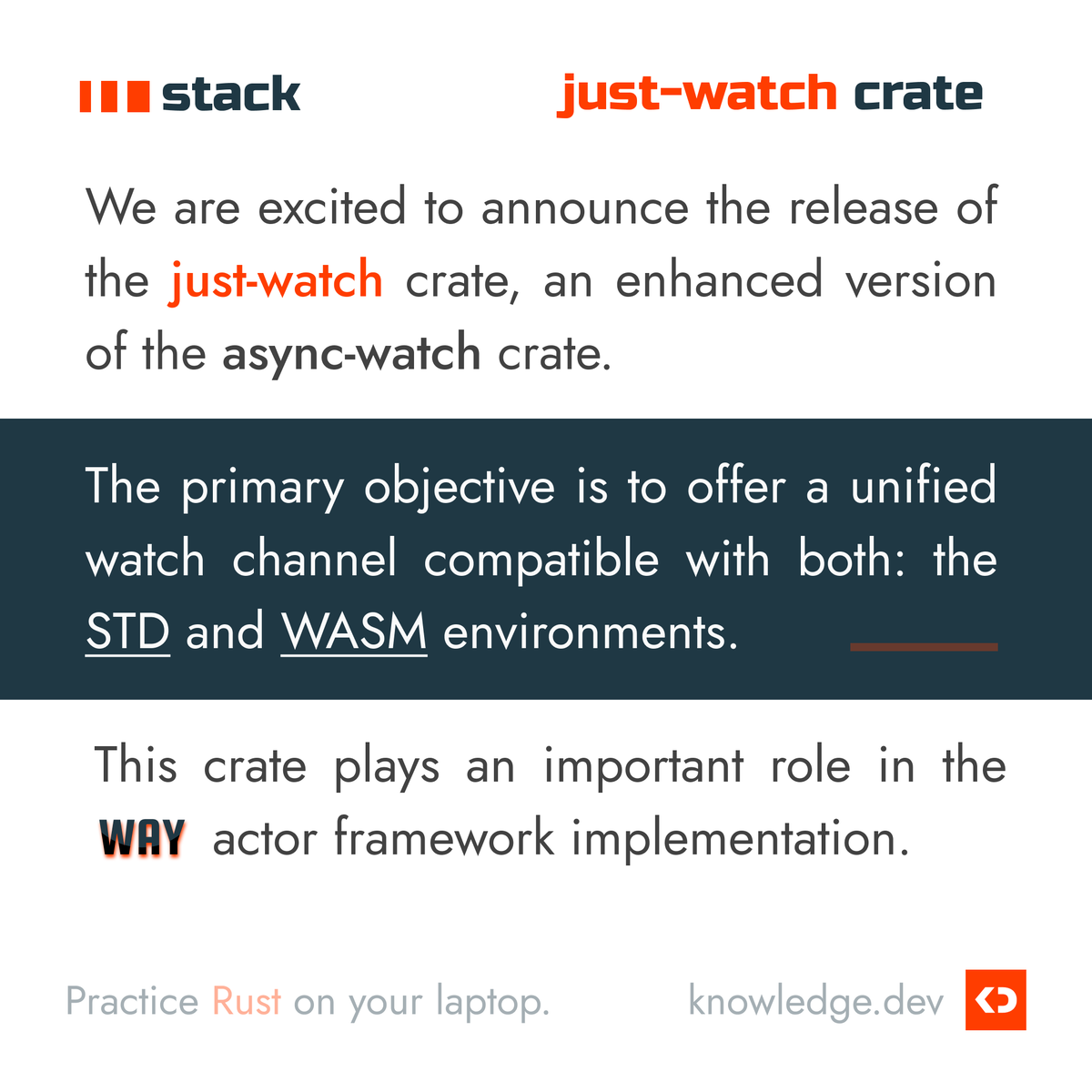 knwldev's tweet photo. A watch channel designed for asynchronous compatibility with both std and WASM environments.

https://t.co/SPfCT3rPFH

#rustacean #rustaceans #rustlang #programming #programminglanguage #learnprogrammingnow #rustprogramming #rustdev #rustdeveloper #rustexpert #ruststd #wasm https://t.co/qduJNM4VTt