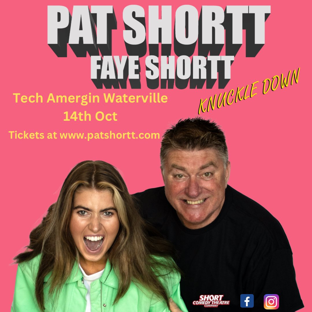 “KNUCKLE DOWN”….. We are back on tour, better then ever with our live comedy show 🎤✨ -first Gig @tech_amergin Waterville 14th OCT 8pm - visit patshortt.com for tickets & venue near you 🔥