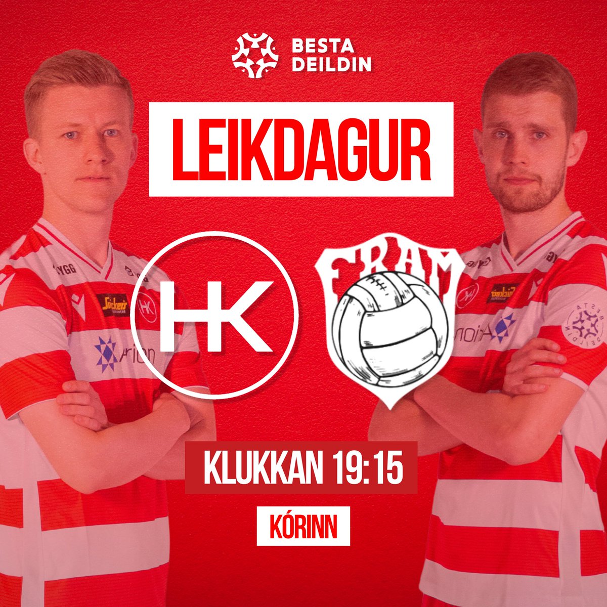 Strákarnir fá Fram í heimsókn í Kórinn klukkan 19:15 ⚽️

Við hvetjum fólk til þess að fjölmenna í Kórinn þar sem að dagskráin er ekki af verri endanum 🔥

17:30 - Húsið opnar - Bar Fólksins opinn - Djúsí Börger á grillinu - Kaldur á krana

18:00 - Steve Dagskrá Pub Quiz á Bar