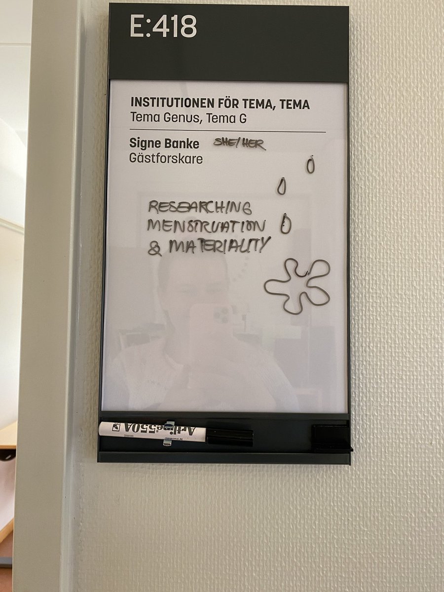 Just got the keys for my office for the next two weeks here @LiuTema at Linköping University, where I am excited to share my research with the Tema Genus group and to continue the more-than-human discussions Ericka Johnson and I started last Monday. 🩸