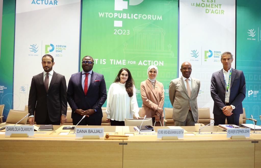 Pleased to participate with other distinguished speakers in the panel discussion at the #WTOPublicForum in #Geneva on “Sports, Trade & Sustainability.”
I affirmed 🇶🇦’s vision & comprehensive approach towards sustainable development & its remarkable legacy of the #FIFAWorldCup2022