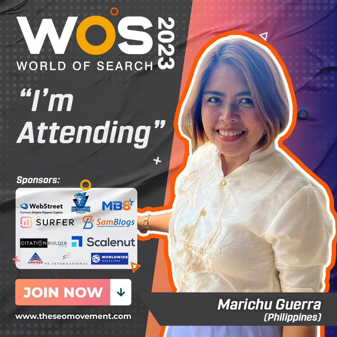 kherkroldanseo's tweet photo. Today is the last day of registration for the SEO Conference this coming September 23 -24, 2023 ππ€
Hurry and join here: https://t.co/30iNOWw77q π‘π£οΈ
#WOSCON23 #TheSEOMovementPH
#WorldOfSearchConference2023 https://t.co/fuF94xAWrT