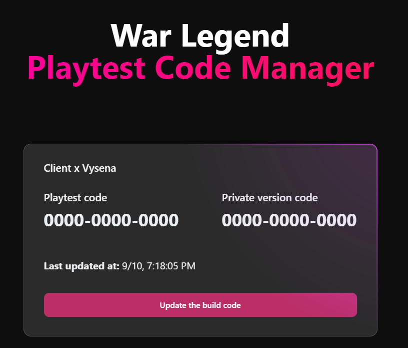War Legend System