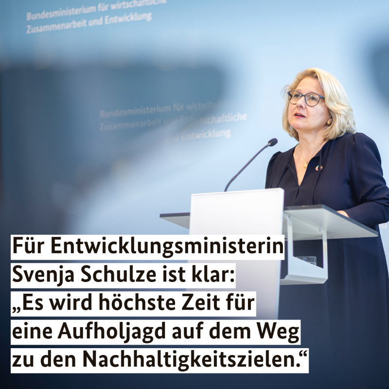 BMZ_Bund's tweet photo. Heute startet der #SDG-Summit in New York. Die @UN hat die Staats- und Regierungschefs aufgefordert, beim diesjährigen Gipfel möglichst konkrete Beiträge zu einem „Rettungsplan für die Menschheit und den Planeten“ zu leisten. 

So engagieren wir uns für die #Agenda2030 👇