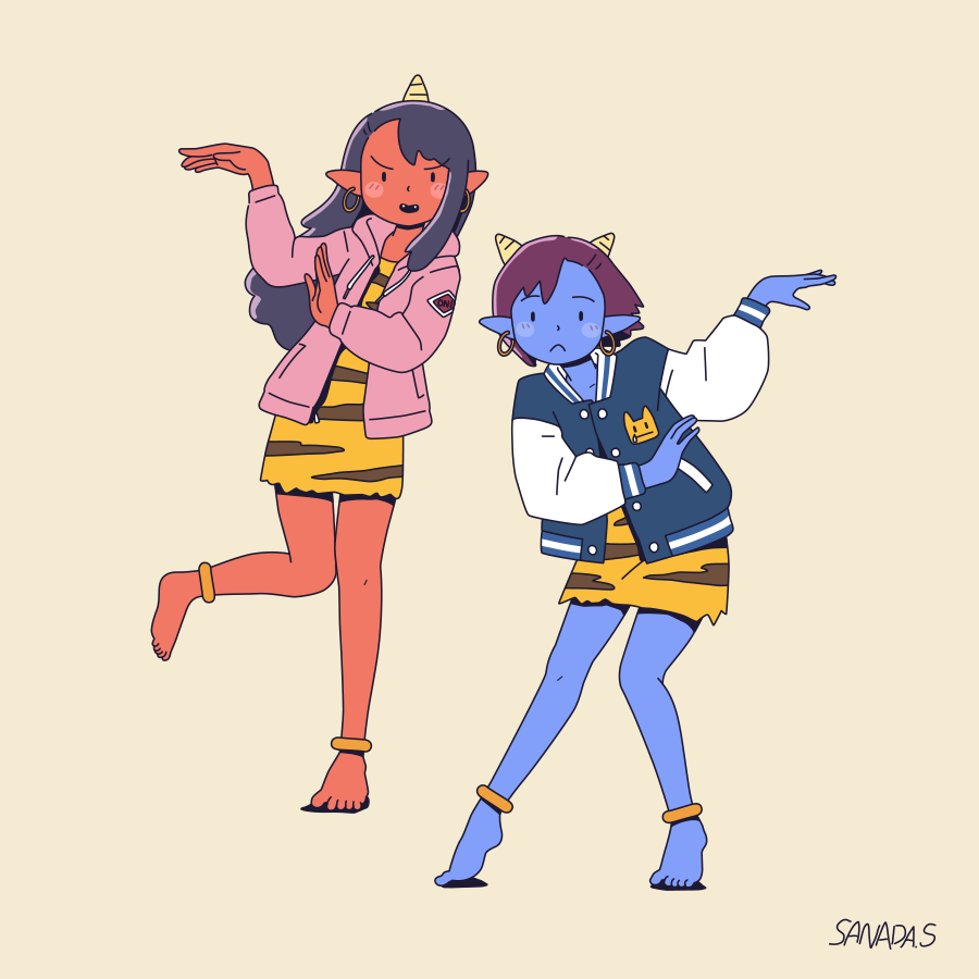 「#見た人も何か無言で2人組をあげる 」|サナダシン＠絵仕事中のイラスト