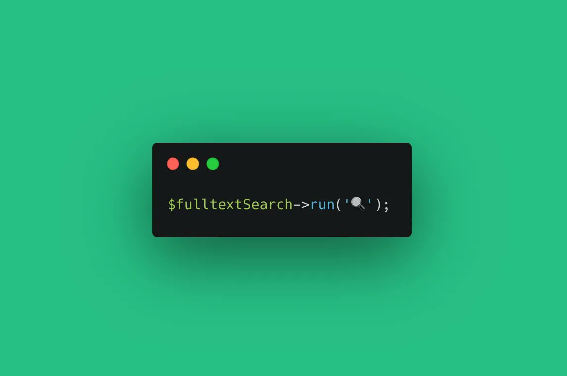 laravel-fulltext creates a fulltext index for your models and lets you search through them 🔍️ - madewithlaravel.com/laravel-fullte…