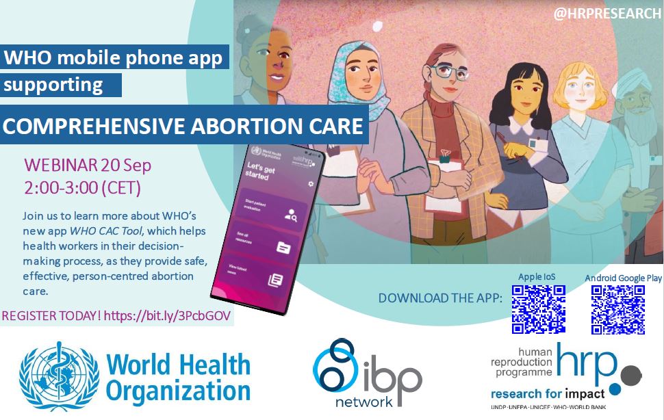 ⭐️WEBINAR 20 SEP ⭐️ Join us to learn about the 📱📱📱 new @WHO mobile phone app 📱📱📱 that helps health workers in their decision-making as they provide safe, effective, person-centred #abortion care! 2-3 PM CET. Register: bit.ly/3PcbGOV #SRH