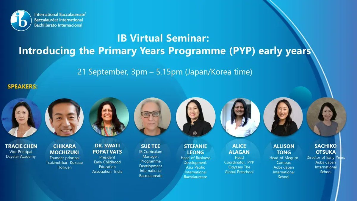 ibpyp's tweet photo. New #schools in Asia-Pacific: Join our virtual seminar to learn about the PYP early years! Gain a deeper understanding of the innovative play-based framework through insightful case studies &amp; presentations led by experienced IB #school leaders.
Register: https://t.co/55kcQwBG9O https://t.co/eEdakPbgTX