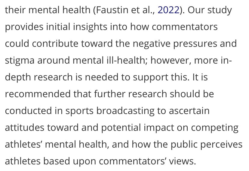 A piece from our research on track and field mental health in light of commentators comments on Mondo’s body image for Diamond League final at the weekend and throughout the 2023 season. Education and research of broadcasters is needed because comments can be damaging to athletes