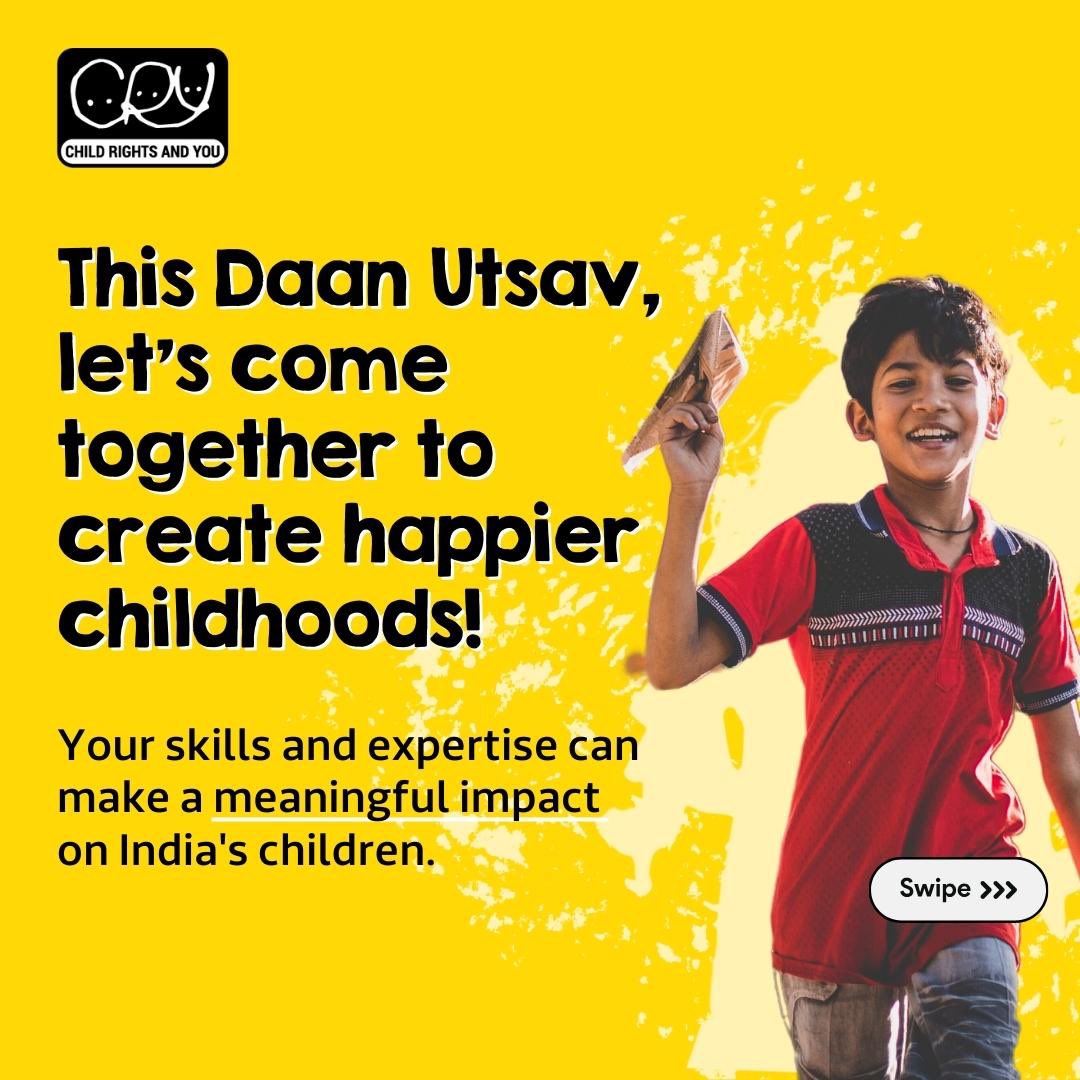 CRYINDIA's tweet photo. #TheJoyOfGivingWeek is here!
You can contribute your time and skills to giving children the childhood they deserve. Become a part of an extraordinary journey by joining CRY's short term volunteering program from October 5th-16th November. ⭐️
➡️ https://t.co/x3Wx786cCY. https://t.co/qt1FSedWam