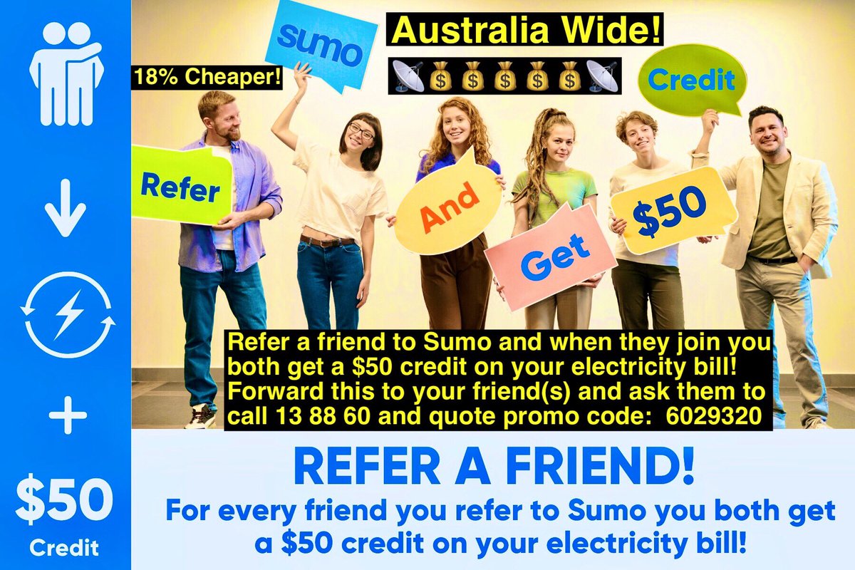 TracyGo63645865's tweet photo. MAY THE FREE POWER BE WITH YOU! AUSTRALIA
#Free #power #electricity #Australia #refer #Family #Friends #cheaper #advertising #rewards #Money #Love #NewsUpdate #education #Agents #AU #business #YouTube #Google #SumoPower #JoinUs #welcome #Victoria #NewSouthWales #Queensland #GO https://t.co/SKY4HJHK9G