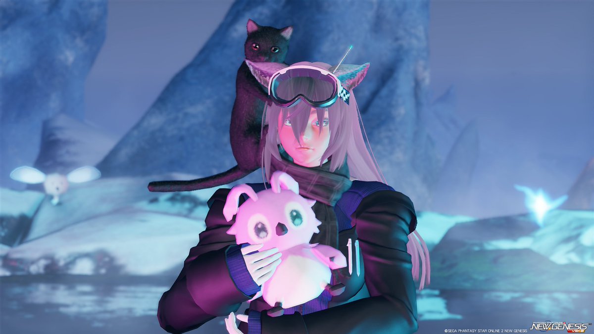 Kvaris Chillness...
#PSO2NGS #PSO2NGS_SS #GrayHair #CatGirl #Neko #BlackCat #PinkPlush #Rappy #Cold