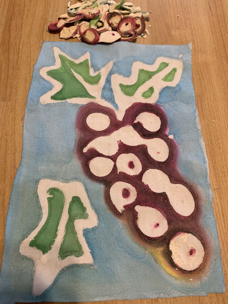 With school budgets being squeezed ever tighter, I’m looking at low-cost ideas which use resources you’ve probably already got in school. Here’s a flour & water batik. Still needs some refining but it’s simple to do & safer than hot wax for youngchildren #batik #artworkshop