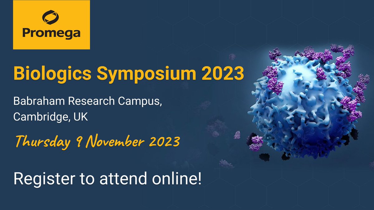 Join us online for our 7th Biologics Symposium! 📣 Hear guest speakers and Promega R&D scientists present their latest research and innovations in biologics. The event will be streamed live from the UK and registration is open to all. Register here → bit.ly/3rliv8T