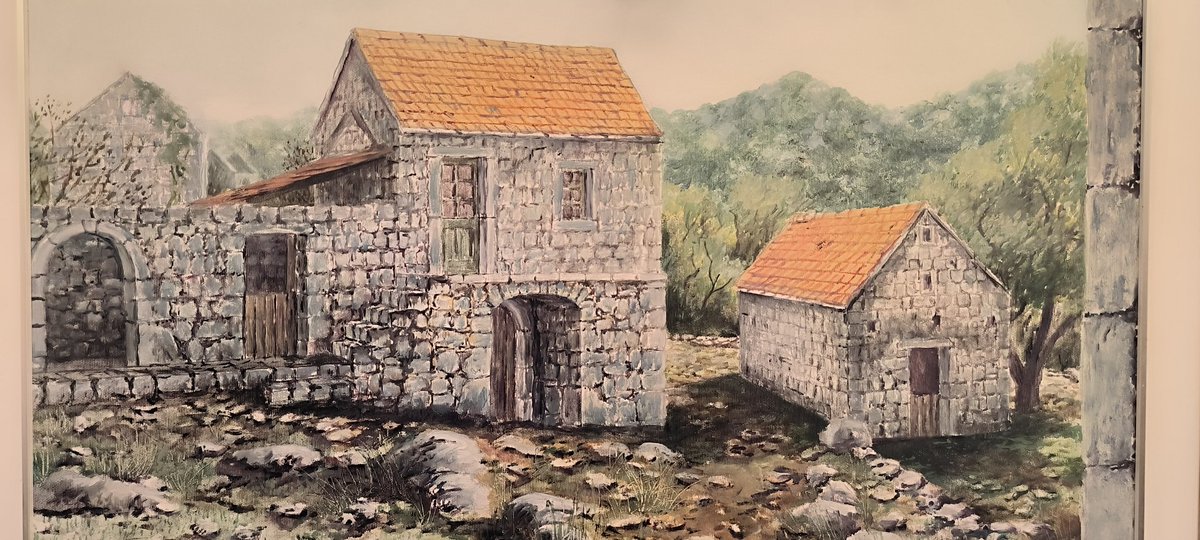 Triviyen's tweet photo. Meine Tante hat vor Jahren mal einen Künstler vor Ort beauftragt ein Gemälde von dem Haus(nicht als Ruine) für meine Mutter zu malen.
So ähnlich sah es zu der Zeit aus, als Sie dort gelebt haben. https://t.co/jmtK3l6w4r