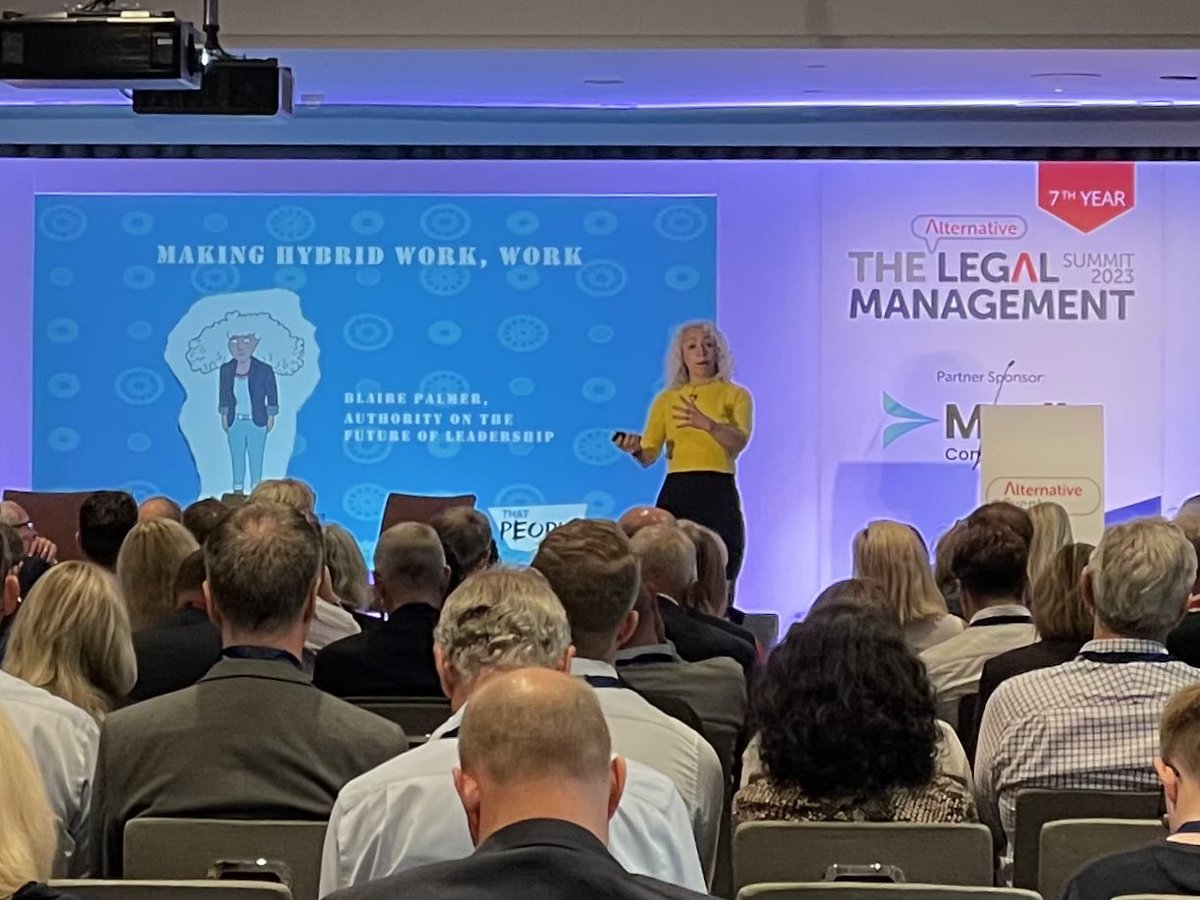 “We’re on the cusp of the revolution about how we utilise human talent in business” - attention grabbing opening from Blaire Palmer at #LegalMgmt23 #JoinTheAlternative