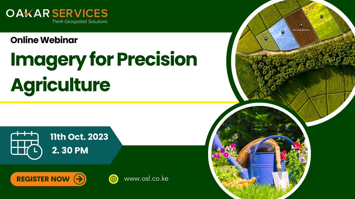 OakarServices's tweet photo. Get ready to delve into the future of agriculture with our upcoming online webinar, ‘Imagery for Precise Agriculture.’ This event promises a deep dive into the transformative world of cutting-edge imagery technologies in agriculture. https://t.co/XuVRIOBQKv