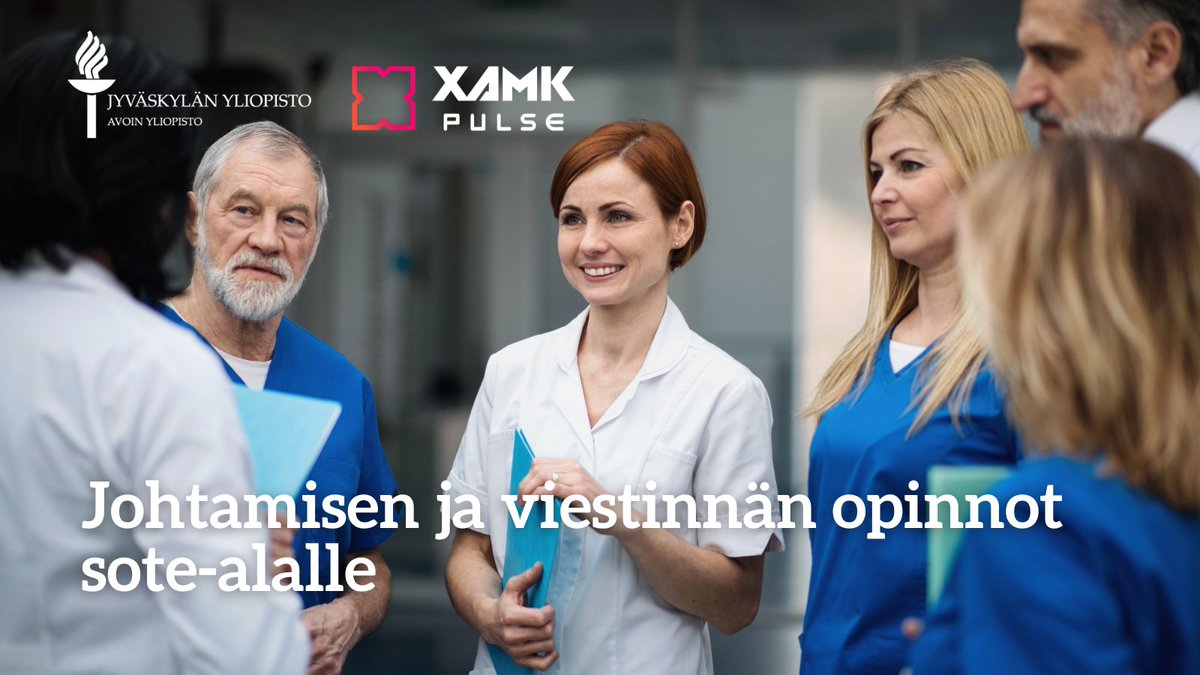 JYUavoin's tweet photo. JYU avoin ja @xamkfi yhdistävät voimansa sote-alan opinnoissa 🤝 Henkilöstöjohtaminen ja viestintä sote-alan muutoksessa (15+ op) kehittää osaamistasi joustavasti työn ohessa✨Orientoivalle kurssille pääset jo ilmoittautumaan, lue lisää: https://t.co/Zq4wNXcbNY https://t.co/PIEOjWl0bM