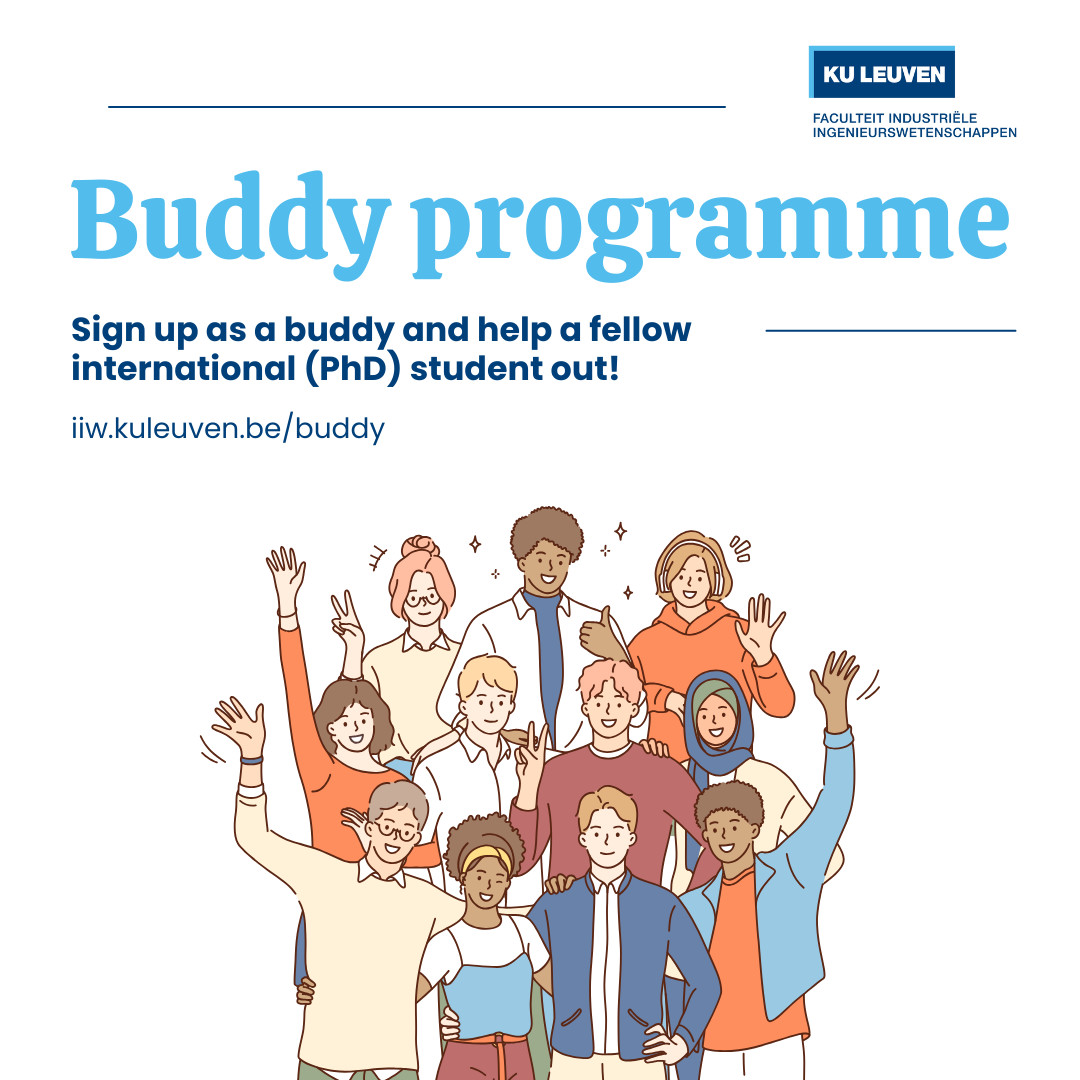 Vanaf nu start onze faculteit met een buddyprogramma op alle campussen. Dit programma helpt nieuwe internationale studenten en doctorandi te verwelkomen en hen de weg te wijzen bij hun start aan KU Leuven. Heb jij hier zin? Schrijf je dan in als buddy! 👉 iiw.kuleuven.be/buddy