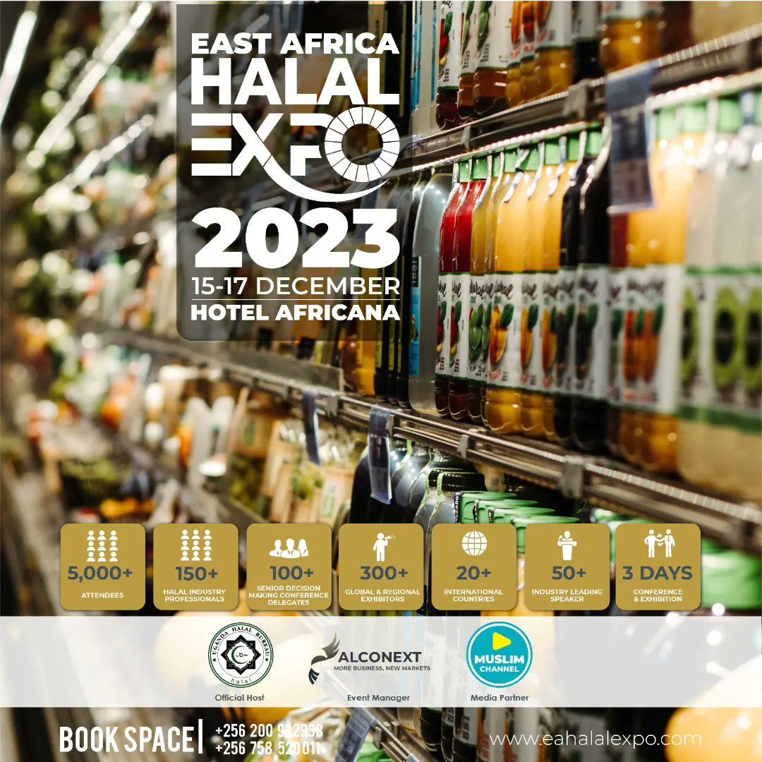 UGANDA HALAL BUREAU ugahalal.com INVITES YOU AT THE HALAL EXPO <a href="/TheHalalBureau/">Uganda Halal Bureau</a> <a href="/TheHalalFest/">Halal Food Festival</a> <a href="/mwebesafra/">MWEBESA FRANCIS</a> <a href="/RebeccaKadagaUG/">Rebecca Alitwala Kadaga</a> <a href="/AKyambadde/">Amelia Kyambadde</a> @bureauveritas <a href="/Middleeastrest2/">Middle east restaurant</a> <a href="/veriifyhalal/">VERIIFYHalal™️</a> <a href="/HarrietNtabazi/">Hon. Harriet Ntabazi</a> @HonAniteEvelyn <a href="/News247Ug/">News 24/7</a> <a href="/SerunaiGroup/">Serunai Commerce</a> <a href="/jumuiya/">East African Community</a> <a href="/HalalNation_/">Halal Nation ☪︎</a>
