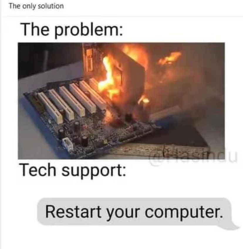 Restart your computer.

#techsupport #technicalsupport #techsupportservices #technicalsupportspecialist #technicalsupportengineer