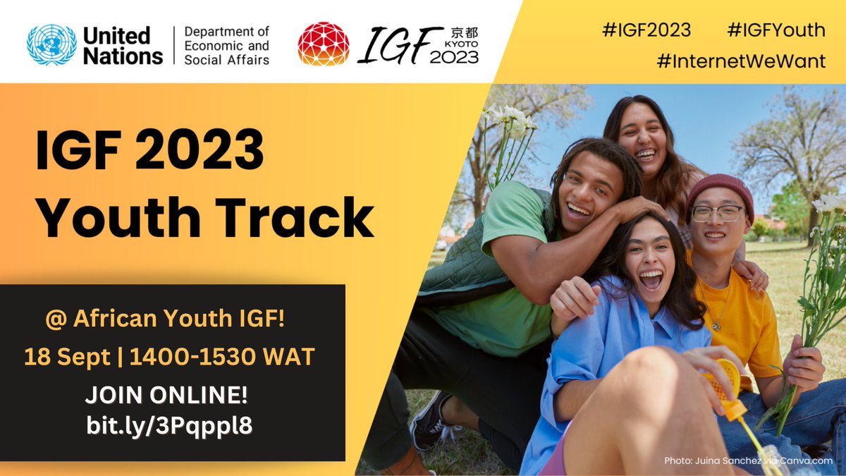 intgovforum's tweet photo. Our final #IGF2023 Youth Track workshop leading into the 18th IGF...

Happens TODAY 18 Sept, 13:00 UTC/14:00 WAT @ the 🌍African Youth IGF in 🇳🇬Abuja, Nigeria!

Register https://t.co/UlKkFqz3th &amp; Join https://t.co/JQ4Y5MNhpf Talks on  #EthicalAI for Youth

#AfYIGF #DigitalAfrica https://t.co/DTy0R2jE1W