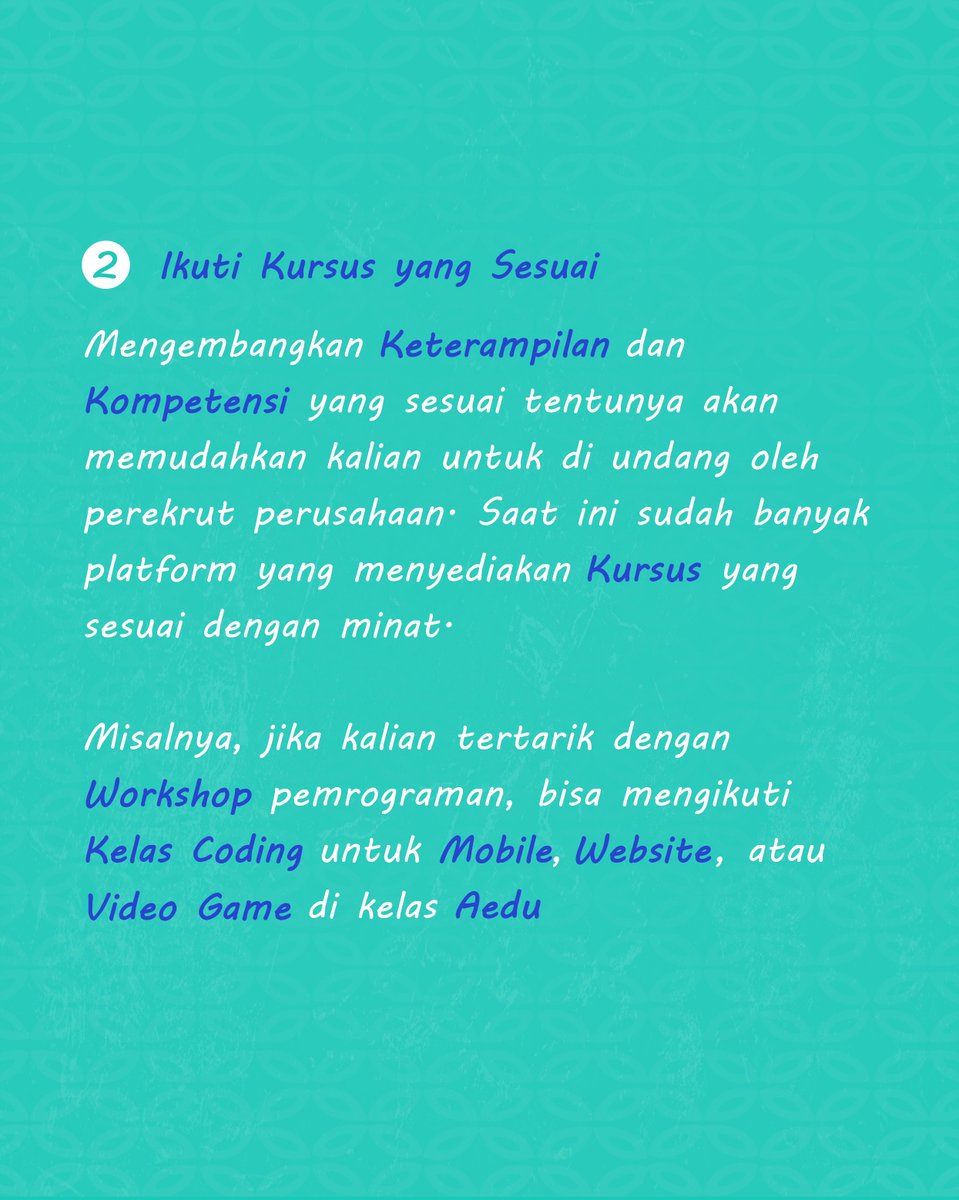AccelistEdukasi's tweet image. Ada yang sedang switch career ke programming?⁣⁣
⁣⁣
Mending ikutan Workshop Aedu.⁣⁣
⁣⁣
Diajarin dari 0 sampai Pro!⁣⁣
⁣⁣
📌Daftar di link.accelist.com/DAFTAR ⁣⁣
⁣⁣
#switchcareer #career #karirtips #workshopaedu #kelaspemograman #pemrograman #sertifikat #belajarcoding