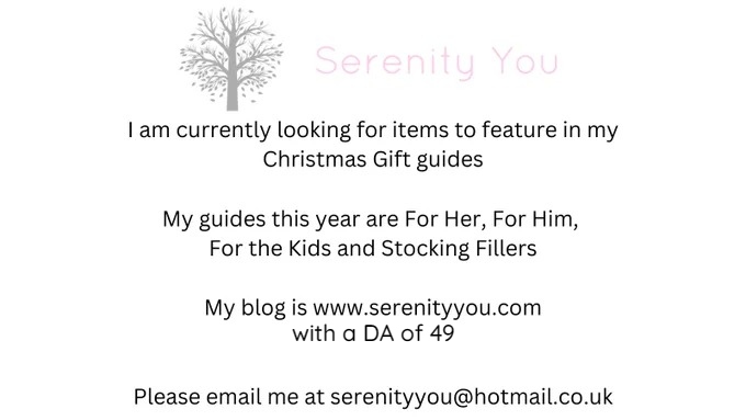 #journorequest  I am currently looking for items to feature in my Christmas Gift Guides on my blog serenityyou.com - If you can help please email me at serenityyou@hotmail.co.uk #prrequest #bloggerrequest #bloggerswanted