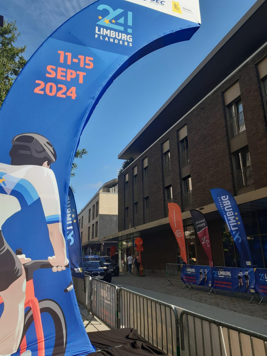 LimburgBe's tweet photo. Parcours EK wielrennen 2024 op gang getrapt! Van 11 tot 15 sept 2024 is onze mooie provincie het decor van 14 Europese kampioenschappen die elk van start gaan in Heusden-Zolder en eindigen in @stadhasselt.🚴#rondevanlimburg #fietsdna #mijnLimburg https://t.co/STuGFEJ8pl