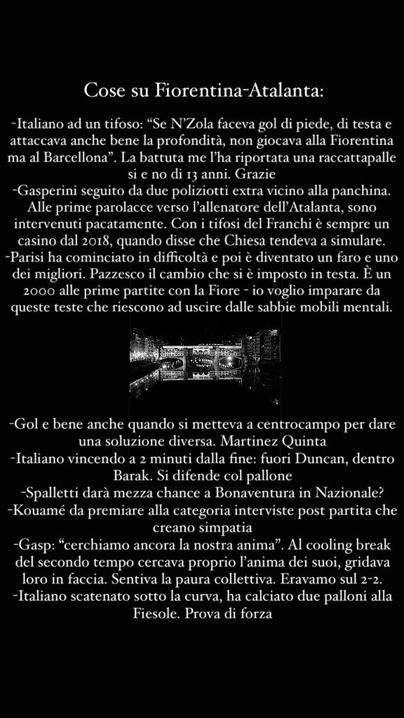 Cose su #FiorentinaAtalanta da bordocampo