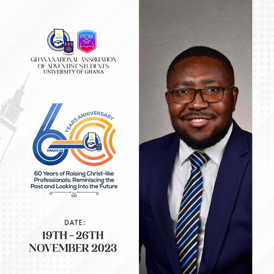 Join the Ghana National Association of Adventist Students, UG chapter as we celebrate the goodness of God from the 19th to the 26th of November 2023🥹🎊🥳

Don’t miss out!!!
#gnaasugis60
#anniversary 
#gnaasug