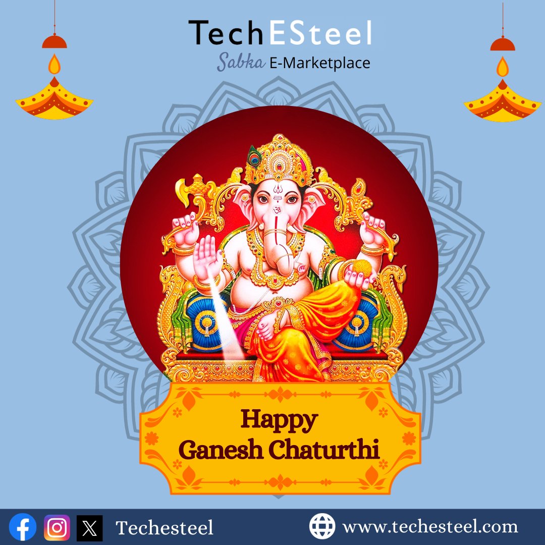 tech_esteel's tweet photo. "May Lord Ganesha bless your home with happiness and success."

#ganeshchaturthi #ganeshchaturthi2023 #lordganesha #blessings #seekblessings #ganesha #techesteel #steelauction https://t.co/Oxr8MAFXs1