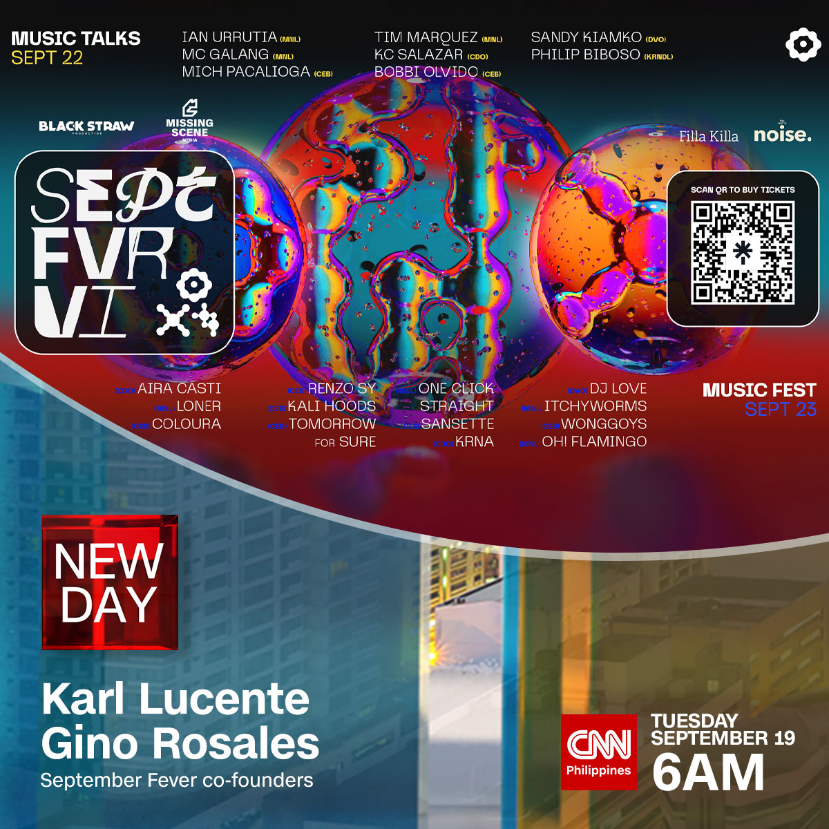 newswatchplusph's tweet photo. The upcoming festival September Fever celebrates the best in Cebu’s indie music scene with electrifying performances and informative discussions. 

Co-founders Karl Lucente and Gino Rosales will tell us how we can get tickets tomorrow on #NewDay, 6 a.m. https://t.co/1qisqmWwr9
