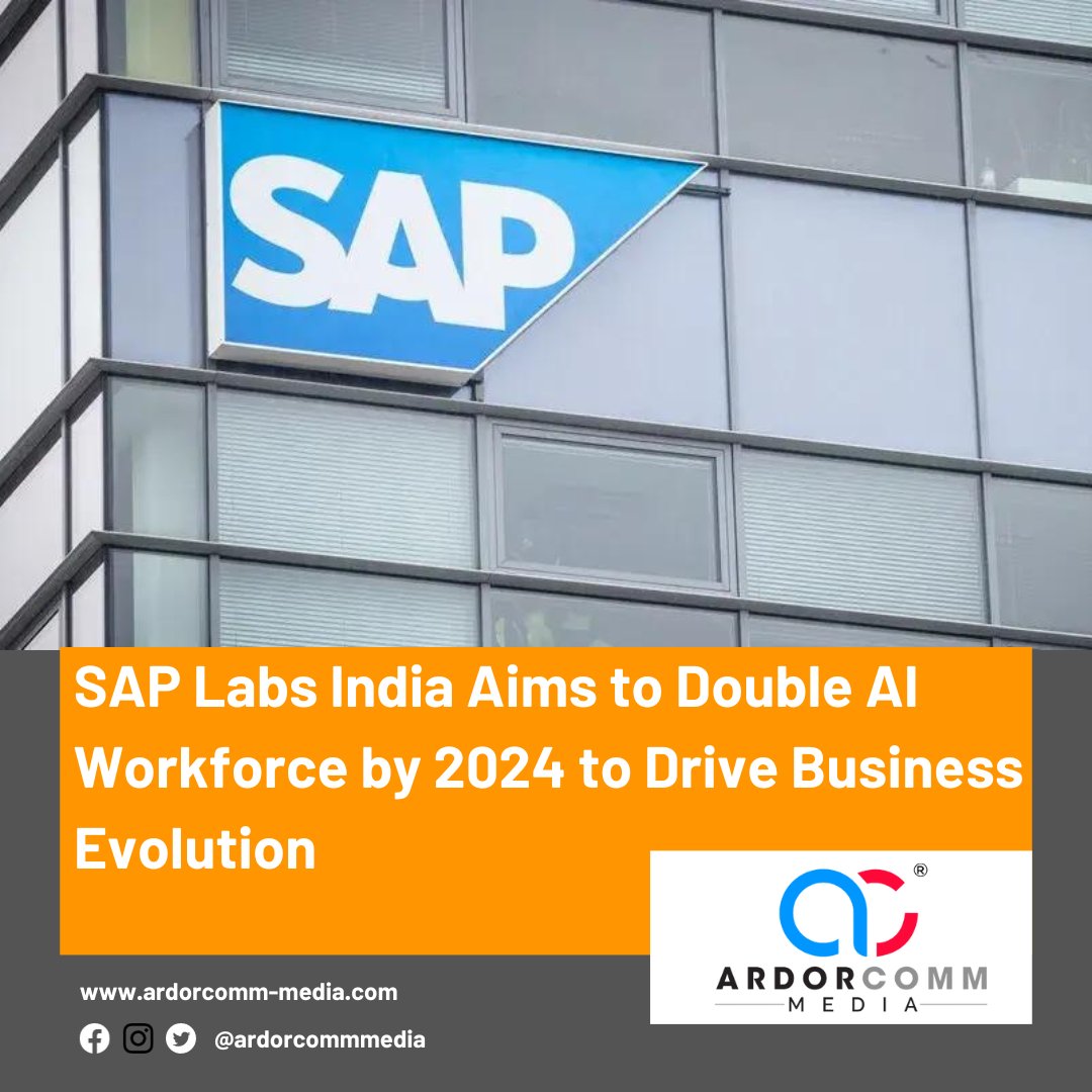 ardorcomm's tweet photo. SAP Labs India Aims to Double AI Workforce by 2024 to Drive Business Evolution
-By ArdorComm News Network
https://t.co/mPlUj0qF5B
#ArdorCommNews #blog #ardorcommblog #SAPLabsIndia #AIWorkforce #AIExpansion #TechTalent #ArtificialIntelligence #TechCareer #2024Goals #SAPIndia https://t.co/aVhcFeUUbB