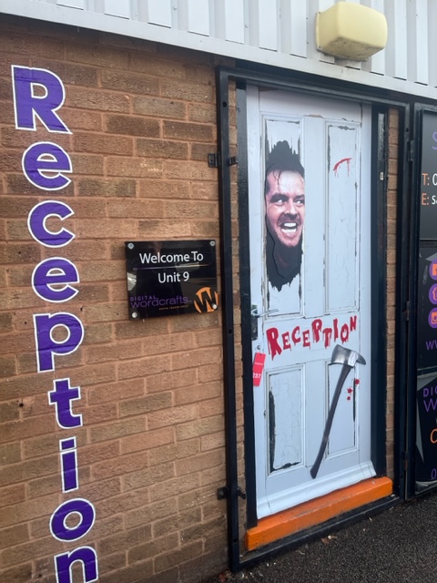 wordcrafts_'s tweet photo. Ready for #halloween at Wordcrafts with our new reception door 👻😈👹 https://t.co/ZUDwb4bD1r