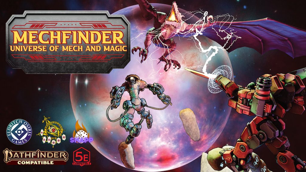 EAllwatcher's tweet photo. Mechfinder is an awesome ruleset based on Pathfinder Second Edition and brings to life giant fighting robots amongst other goodies!

The Kickstarter is live now so head on over and pledge for some awesomeness!

#mechfinder #pathfinder

Link Below⬇️ https://t.co/9IbFwOfpzv