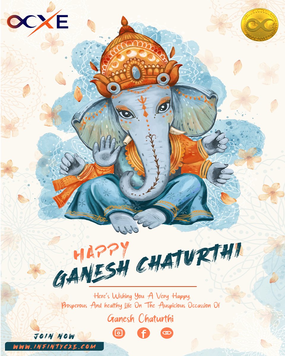 infinitycxe's tweet photo. This Ganesh Chaturthi, lord Ganesh shower you with his choicest blessings , and fill your life with prosperity and success. just take a one step ahead and grow with Infinitycxe, its future of crypto. and make your future bright.
join now https://t.co/fcW0lmyQkj

#infinitycxe https://t.co/M16Ju0xxBq