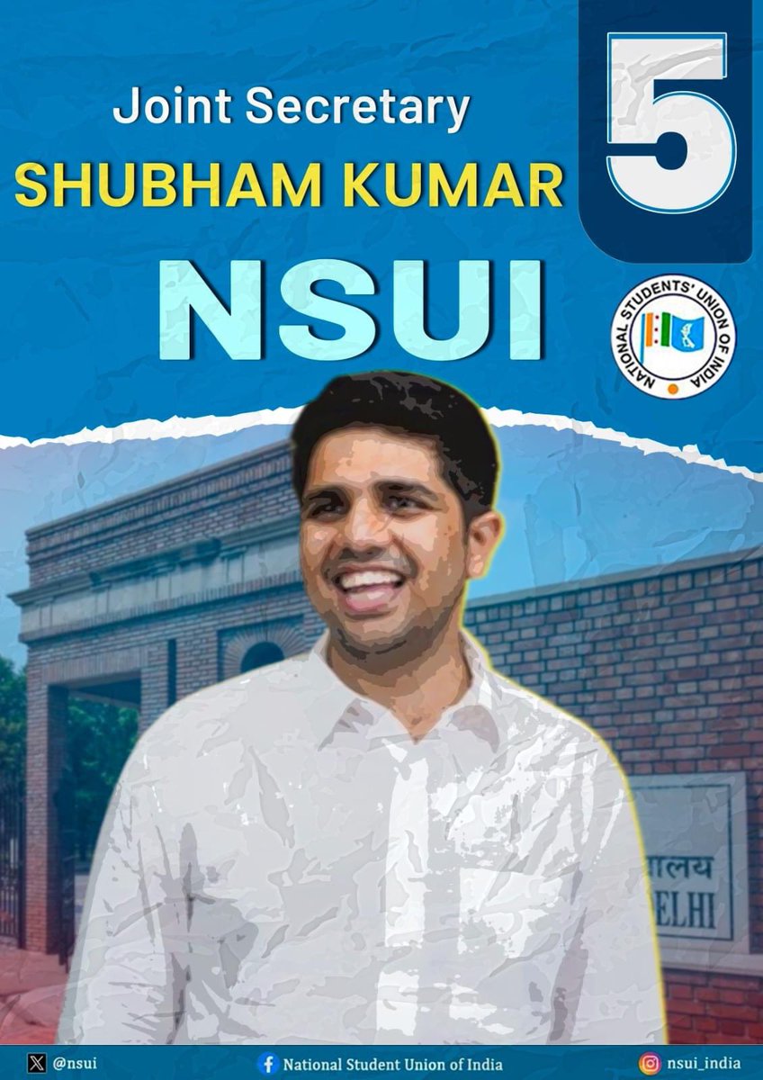anushesh_sharma's tweet photo. DU wants 24*7 library, No fee hike,
Let’s vote 4(Four) 1(One) 6(Six) 5(Five)!
#NSUI4DUSU #Vote4NSUI ✊#DUSU4165 💙 #RejectABVP
#DuSupportsNSUI #DUSU #NSUI ✌️ https://t.co/9aUTJPso7d