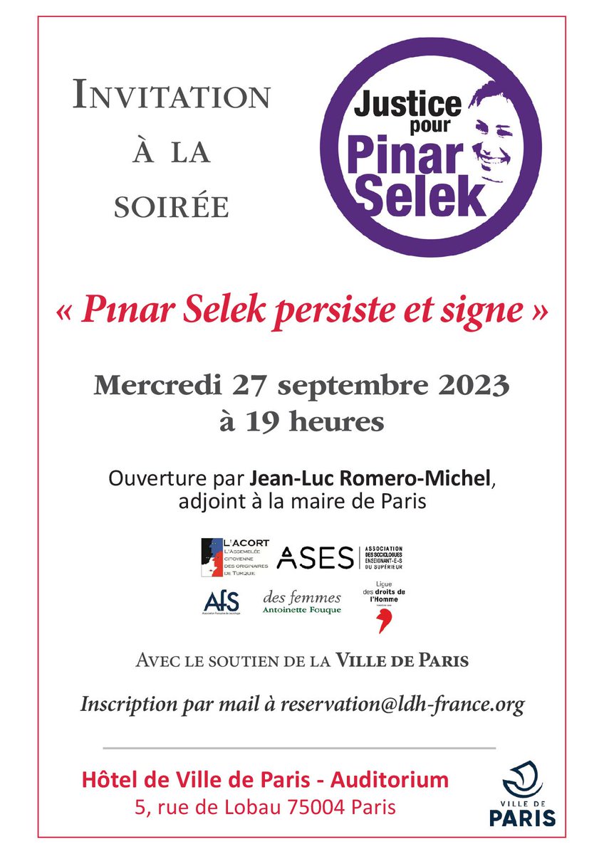 ACORT5's tweet photo. @Pinar_Selek persiste et signe ! 
A deux jours de son procès, nous appelons à nous rassembler pour dire stop à l'harcèlement judiciaire dont elle est victime depuis 25 ans.
Nous exprimerons aussi notre solidarité avec l’ensemble des minorités et des démocrates de Turquie. https://t.co/AKv0fG9mSk